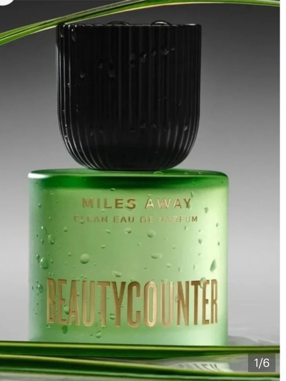 Beautycounter Miles Away Eau de Parfum - Green with Black Cap